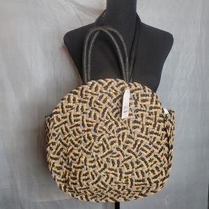Time and tru circle straw tote bag